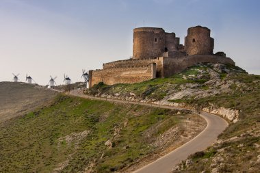 Don Kişot'ın yel değirmenleri, Consuegra, Castilla La Mancha, İspanya