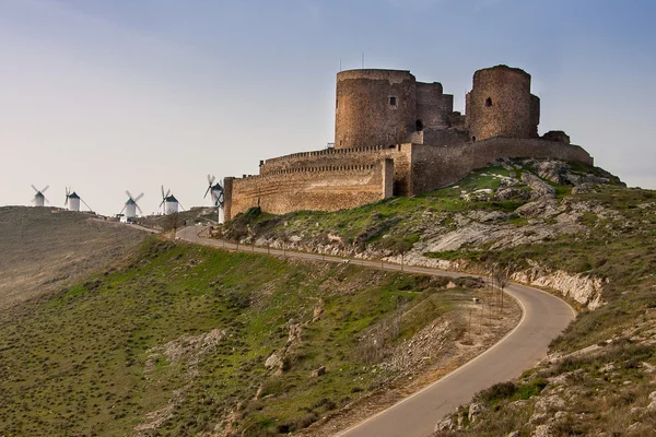 Don Kichot wiatraki, Consuegra, Castilla La Mancha, Hiszpania — Zdjęcie stockowe