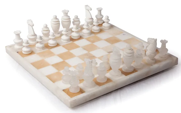 Chess board alabaster Royalty Free Stock Images