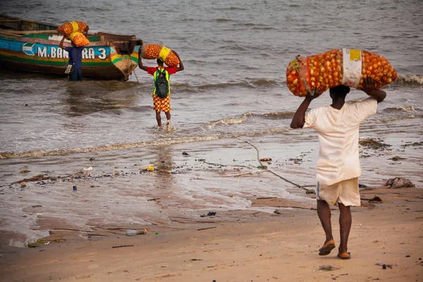 Sierra Leone, západní Afrika, pláže Yongoro — Stock fotografie