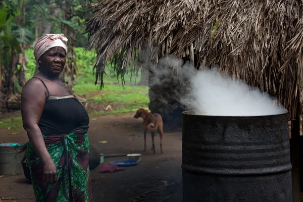 Sierra Leone, západní Afrika, obec Yongoro — Stock fotografie