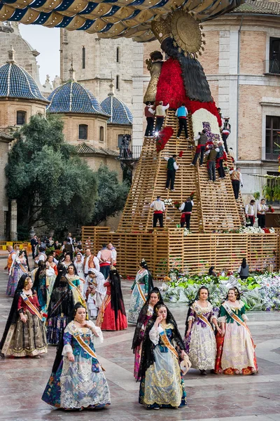 Valencia, Spanje, het Fallas Festival — Stockfoto
