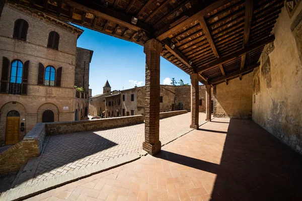 Trekking Antiga Aldeia Certaldo Palácio Pretório Dos Vigários Província Florença — Fotografia de Stock