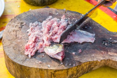 Balık, Tay yemek, Stil, yumuşak odak için hazırlanıyor kesme.