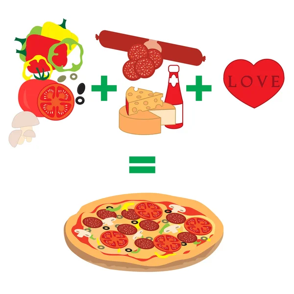 Büyük pizza almak için yapılması gereken illüstrasyon