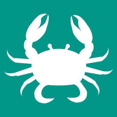 Yengeç beyaz renkli bir arka plan üzerinde stilize simgesi