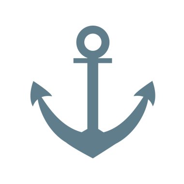 Beyaz bir arka plan üzerinde renkli bir çapa stilize simgesi