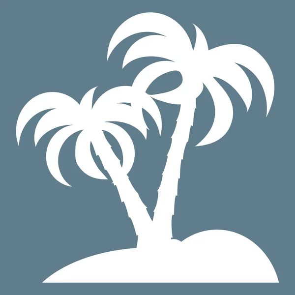 Стилизованная икона острова с пальмами — стоковый вектор