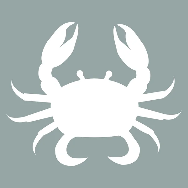 程式化的螃蟹在彩色背景上的白色图标 — 图库矢量图片