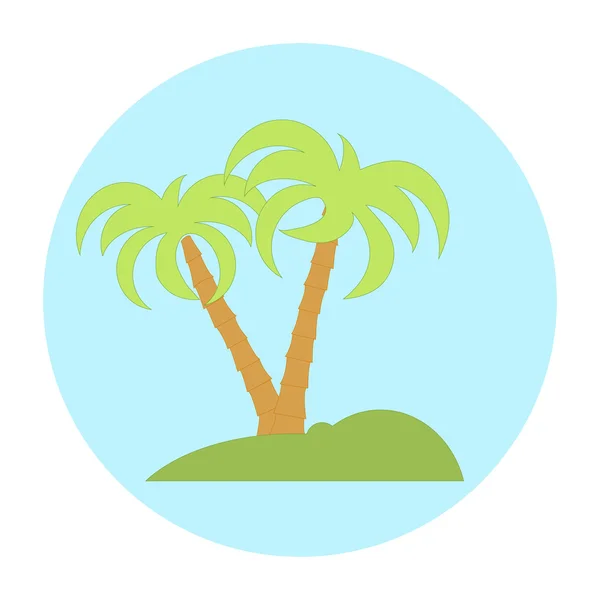Bonita imagen de isla con palmeras — Archivo Imágenes Vectoriales