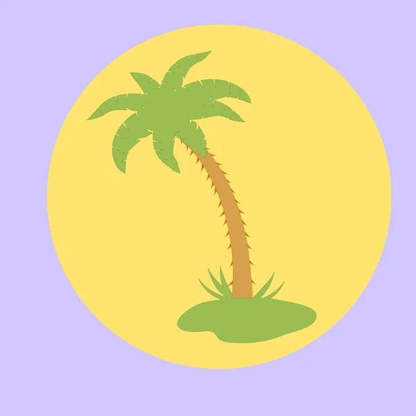 Bonita imagen de isla con palmeras — Vector de stock