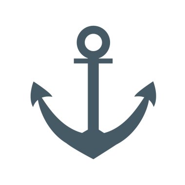 Beyaz bir arka plan üzerinde renkli bir çapa stilize simgesi