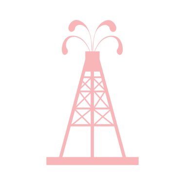 Beyaz bir arka plan üzerine yağla spurting çeşmeler ile petrol teçhizat stilize simgesi