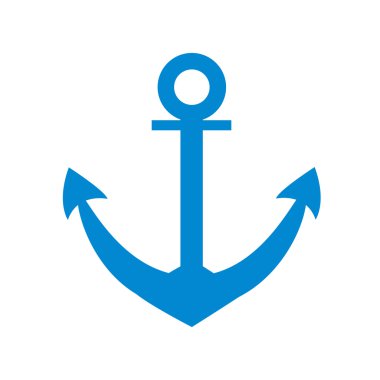 Beyaz bir arka plan üzerinde renkli bir çapa stilize simgesi