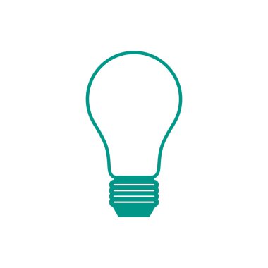 Ampul beyaz arka plan üzerinde stilize simgesi