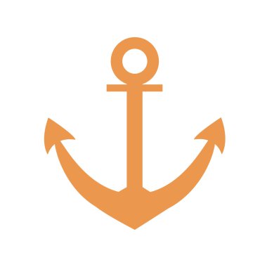 Beyaz bir arka plan üzerinde renkli bir çapa stilize simgesi