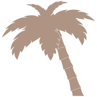 Beyaz bir arka plan üzerinde palmiye ağacının stilize simgesi