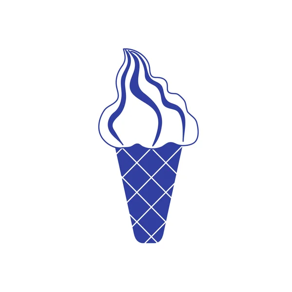 Icono estilizado de un helado de color sobre un fondo blanco — Vector de stock