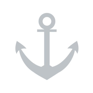 Beyaz bir arka plan üzerinde renkli bir çapa stilize simgesi