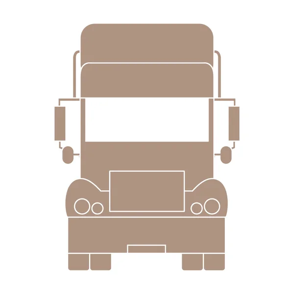 Stylized icon of the truck front on a white background — Stock Vector