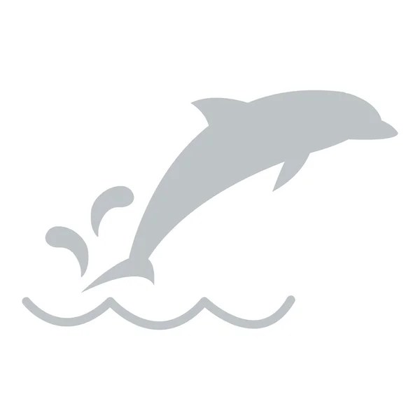 Icono estilizado de un Delfín de color sobre un fondo blanco — Vector de stock
