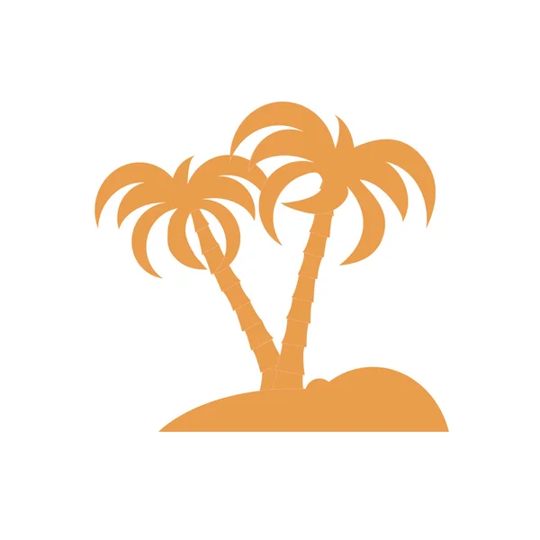 Ícone estilizado da ilha com palmeiras — Vetor de Stock