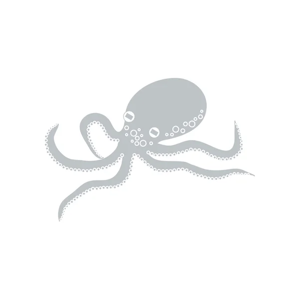 Icono estilizado de un pulpo de color sobre un fondo blanco — Vector de stock