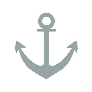 Beyaz bir arka plan üzerinde renkli bir çapa stilize simgesi