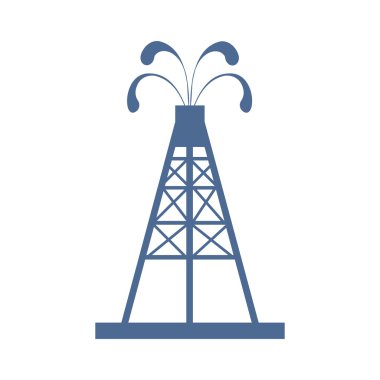 Beyaz bir arka plan üzerine yağla spurting çeşmeler ile petrol teçhizat stilize simgesi