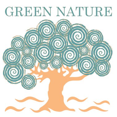 Yazıt yeşil doğa ile yaratıcı ağacının güzel resim 