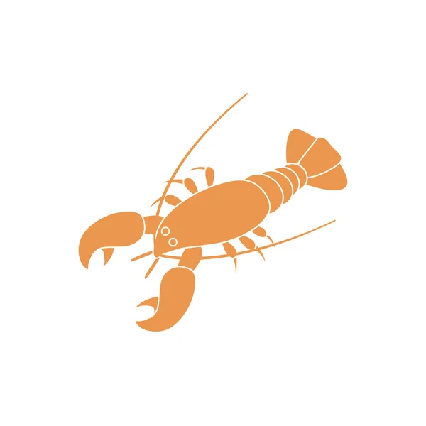 Stylized icon of a colored lobster on a white background — Stock Vector