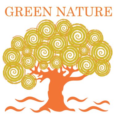 Yazıt yeşil doğa ile yaratıcı ağacının güzel resim 