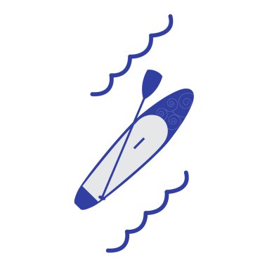 Kürek çekmeye kadar renkli bir stand stilize simgesi 