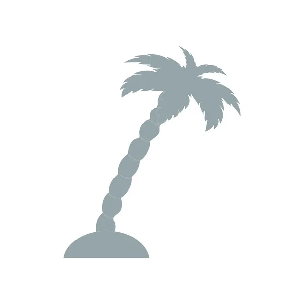 Ícone estilizado da ilha com palmeira —  Vetores de Stock