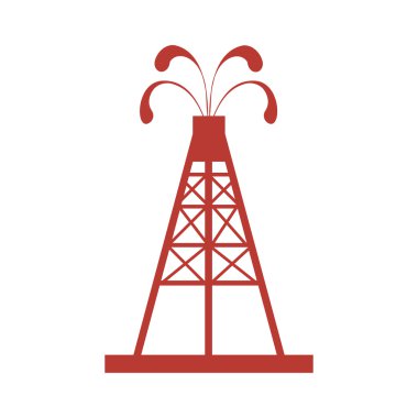 Petrol teçhizat petrol yağı ile spurting çeşmeler ile stilize simgesi