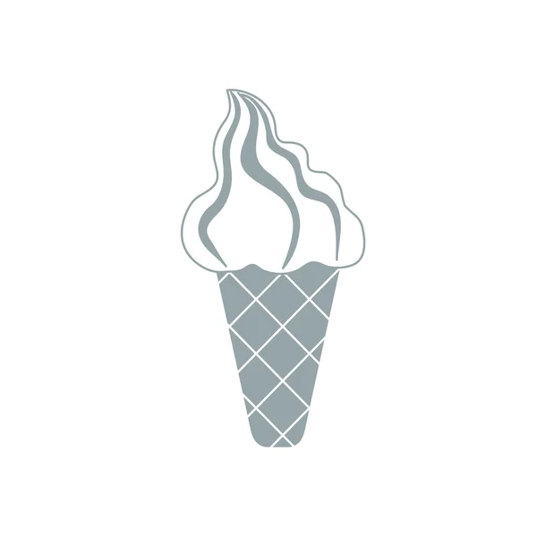 Icono estilizado de un helado de color sobre un fondo blanco — Vector de stock