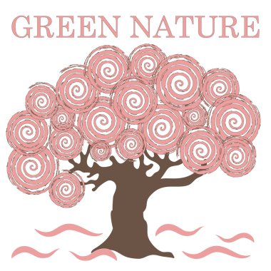 Yazıt yeşil doğa ile yaratıcı ağacının güzel resim 