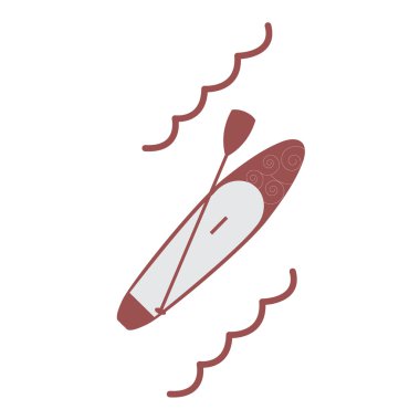 Kürek çekmeye kadar renkli bir stand stilize simgesi 