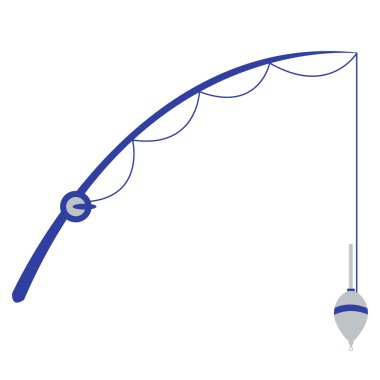 Renkli bir olta ile balık yakalamak için bir float stilize simgesi