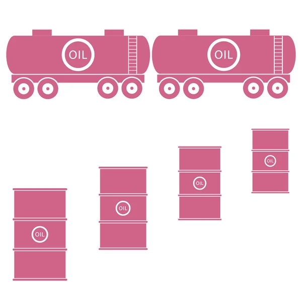 Tanklar ve varil petrol ile stilize simgesi — Stok Vektör