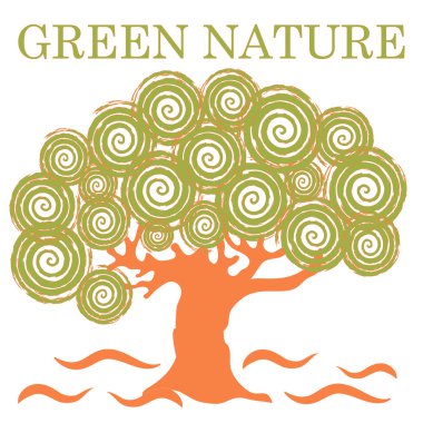 Yazıt yeşil doğa ile yaratıcı ağacının güzel resim 