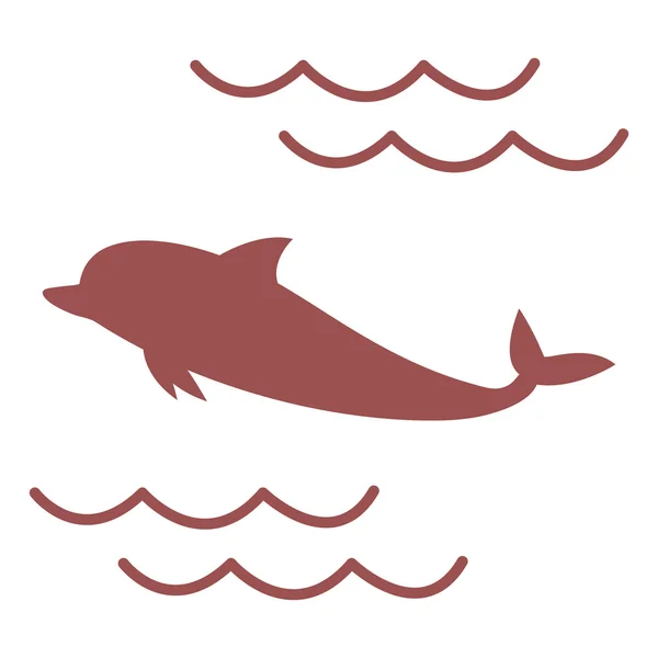 色のイルカの様式化されたアイコン — ストックベクタ