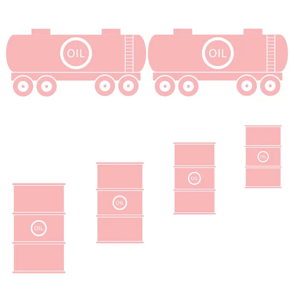 Icono estilizado de los tanques y barriles con aceite — Vector de stock