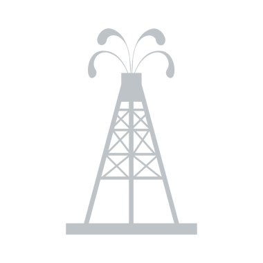 Petrol sondaj platformu yağla spurting çeşmeler ile stilize simgesi