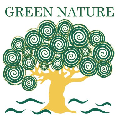 Yazıt yeşil doğa ile yaratıcı ağacının güzel resim 