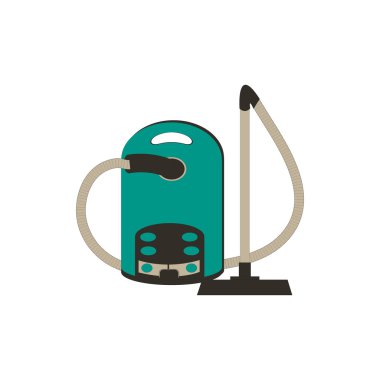 Renkli bir elektrikli süpürge stilize simgesi 