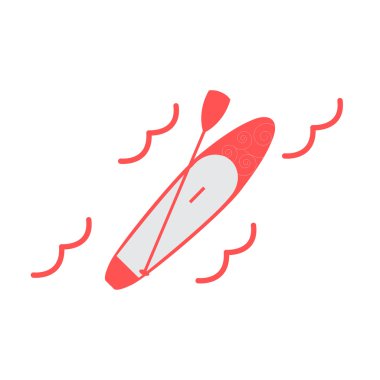 Kürek çekmeye kadar renkli bir stand stilize simgesi 