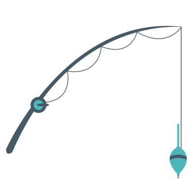 Renkli bir olta yakalamak için bir şamandıra ile stilize simgesi