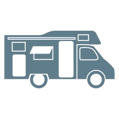 Renkli bir karavan stilize simgesi 