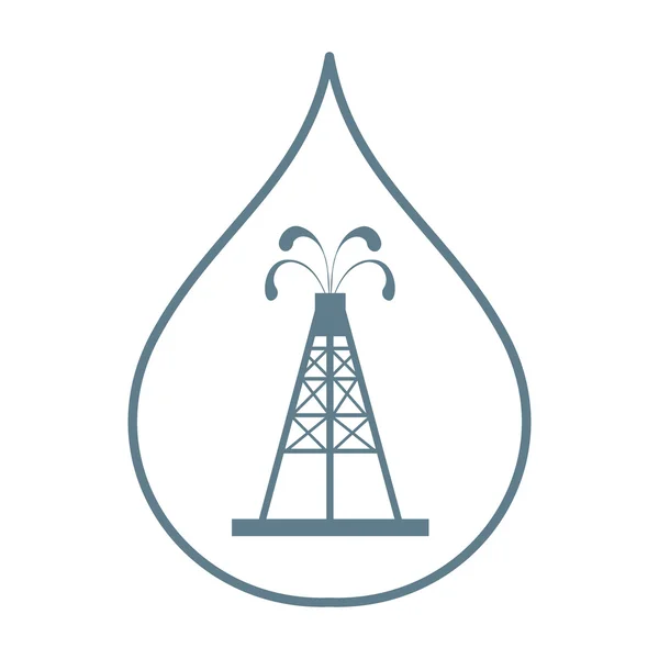 Icono estilizado de la plataforma de aceite de silueta con fuentes chorreando — Archivo Imágenes Vectoriales